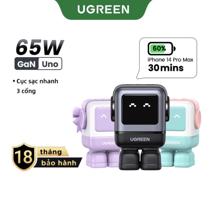 Củ sạc robot UGREEN Nexode Uno 65W